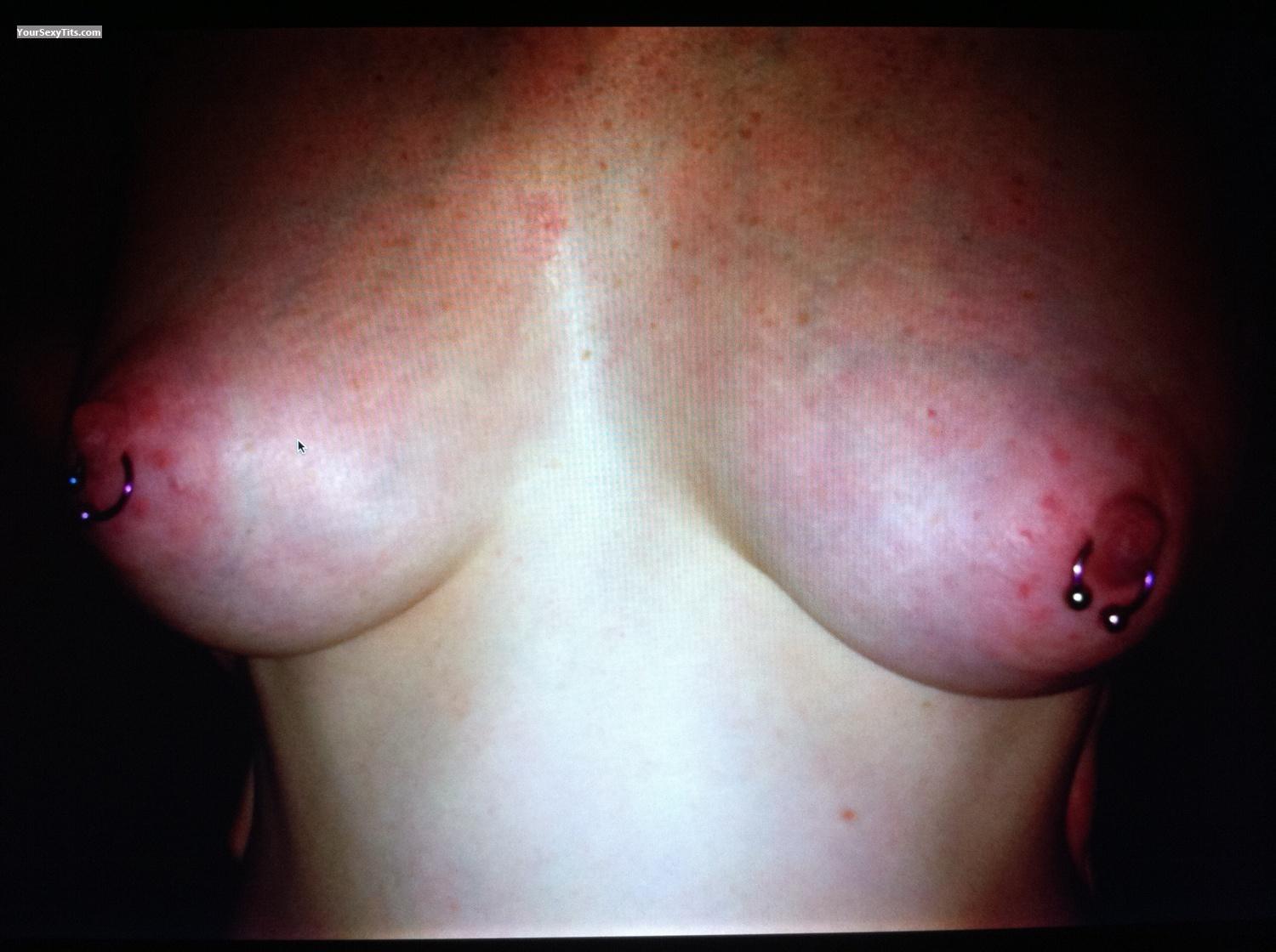 Tit Flash: Medium Tits By IPhone - Lucy7 from United StatesPierced Nipples 